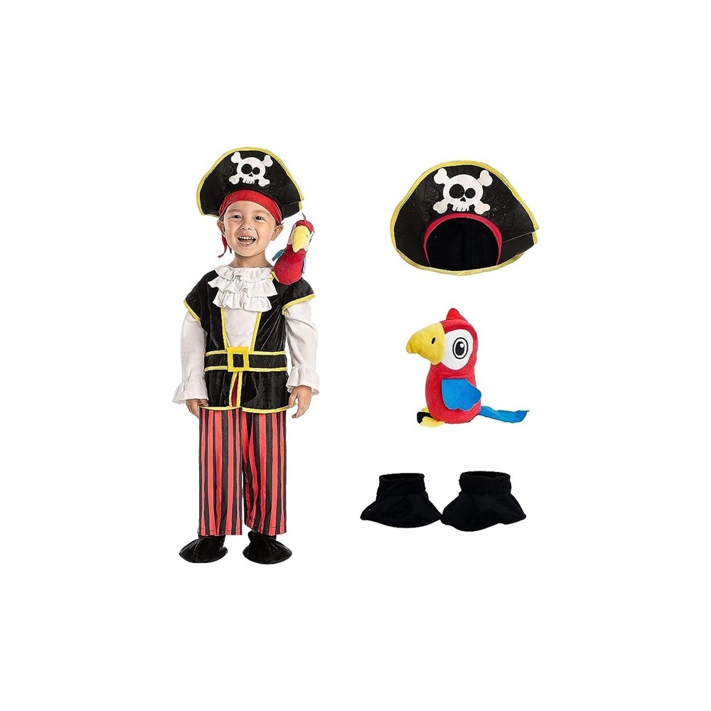 Spooktacular Creations Pirate Costume Kids 18-24 Month Parrot Hat Booties Set B4